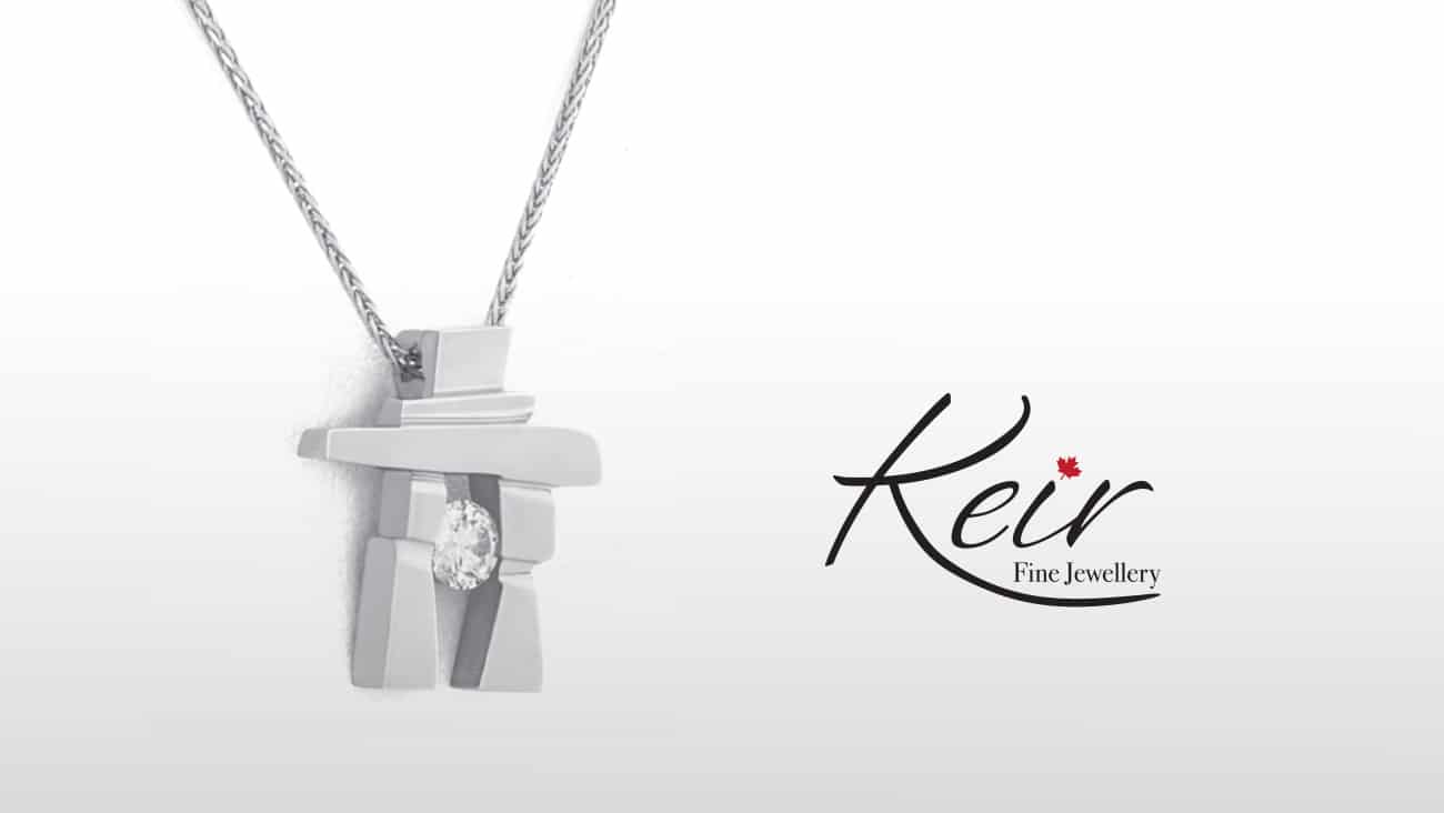 A re-branded necklace featuring the name Keir prominently displayed.