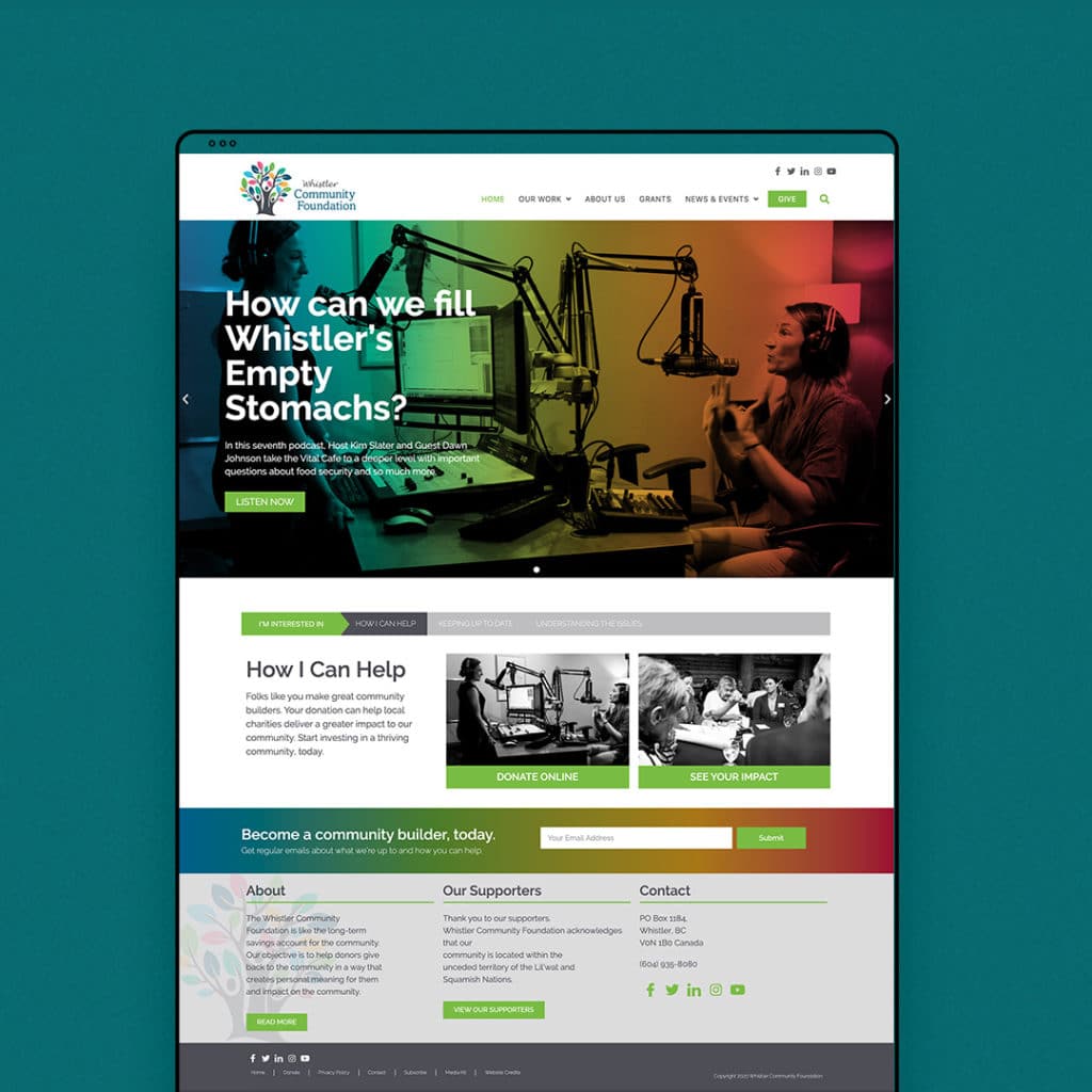 Website Design Example - Whistler Community Foundation