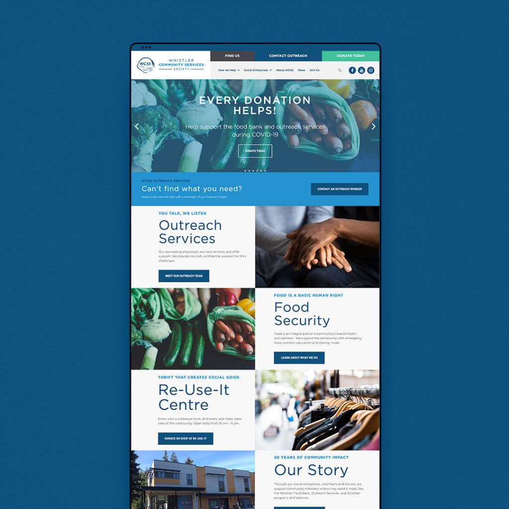 Website Design Example - Whistler Community Services Society