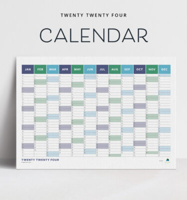 A 2024 Wall Calendar (Blue/Green)